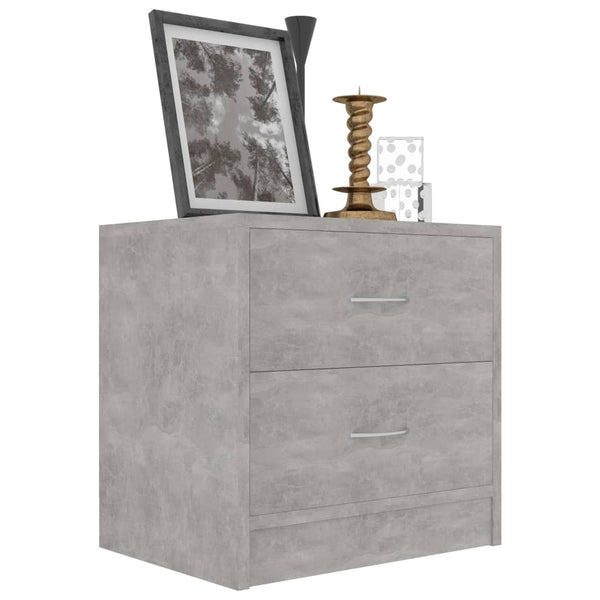 Nachttische 2er Set Betongrau 40x40 cm
