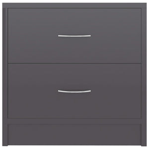 Nachttische Grau Hochglanz, 2er Set