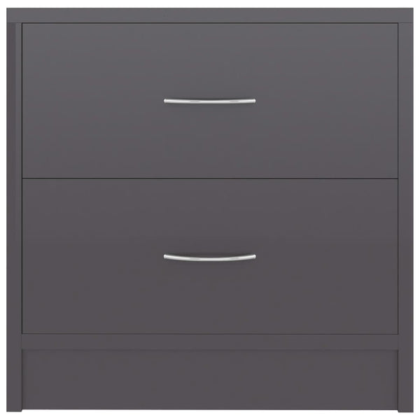 Nachttische Grau Hochglanz, 2er Set