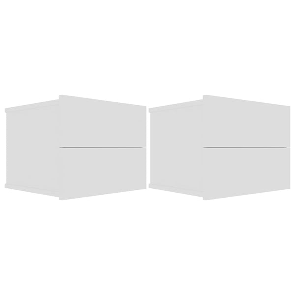 Nachttische 2er Set Weiß 40x30x30 cm