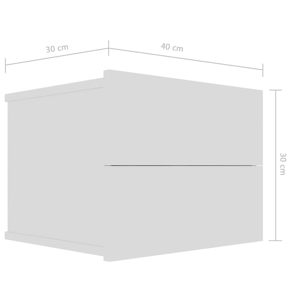 Nachttische 2er Set Weiß 40x30x30 cm