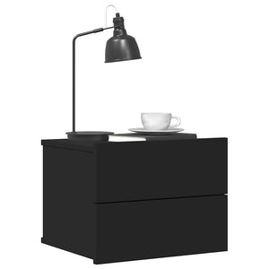 Nachttische Schwarz 2er Set Holz
