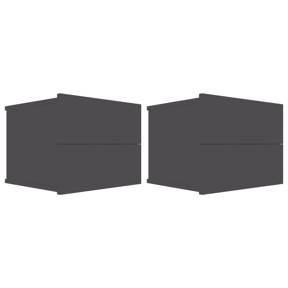 Nachttische Grau, 2er Set, 40x30 cm