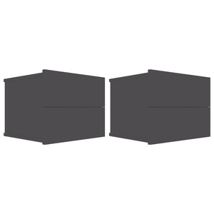 Nachttische Grau, 2er Set, 40x30 cm