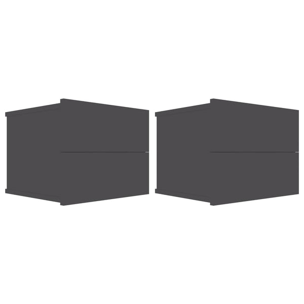 Nachttische Grau, 2er Set, 40x30 cm