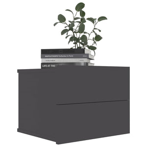 Nachttische Grau, 2er Set, 40x30 cm