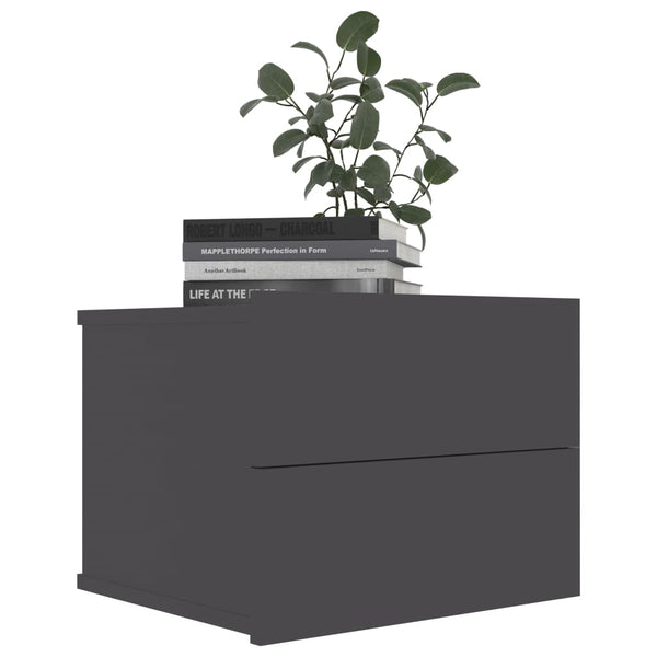 Nachttische Grau, 2er Set, 40x30 cm