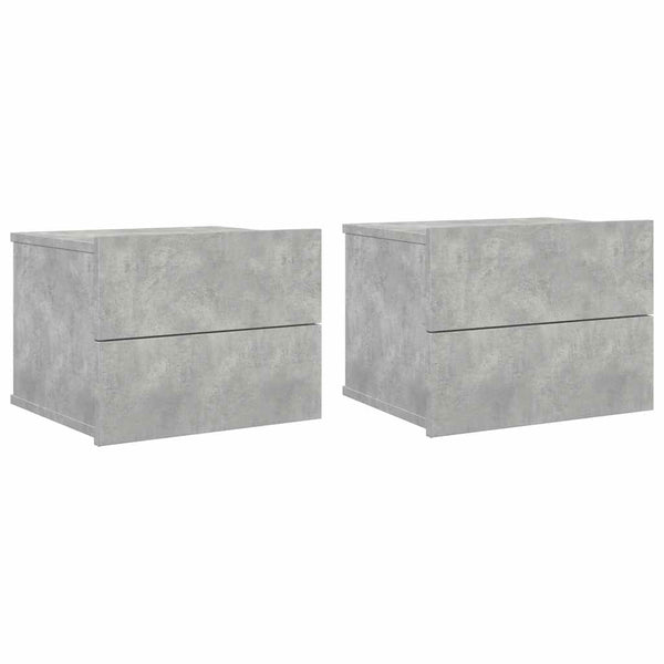 Nachttische 2er Set Betongrau 40x30x30 cm
