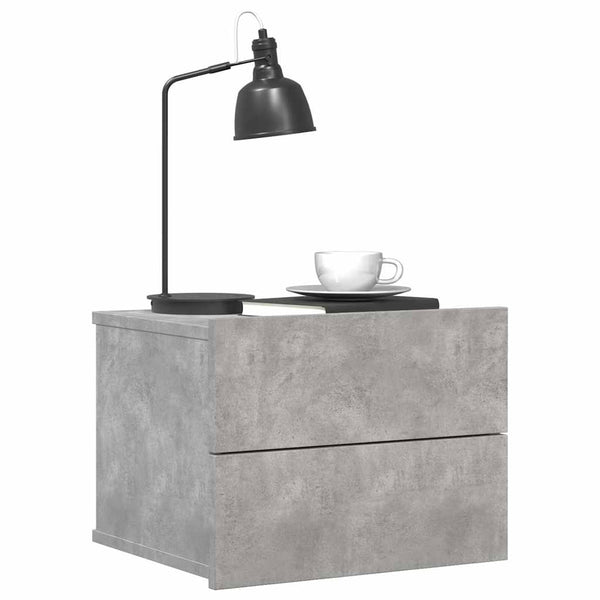 Nachttische 2er Set Betongrau 40x30x30 cm