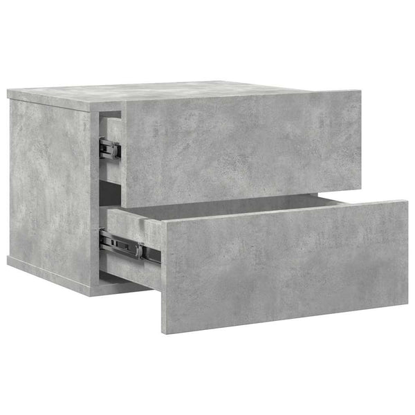 Nachttische 2er Set Betongrau 40x30x30 cm