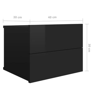 Nachttische Schwarz Hochglanz, 2er-Set