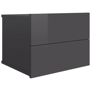 Nachttische Grau Hochglanz 40x30 cm, 2er-Set