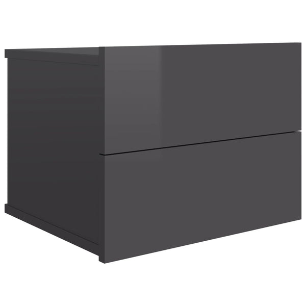 Nachttische Grau Hochglanz 40x30 cm, 2er-Set