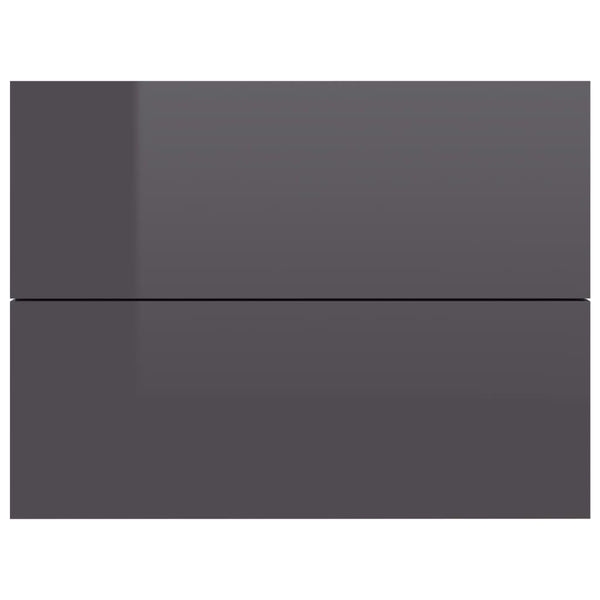 Nachttische Grau Hochglanz 40x30 cm, 2er-Set