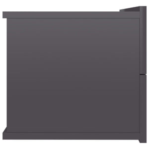 Nachttische Grau Hochglanz 40x30 cm, 2er-Set
