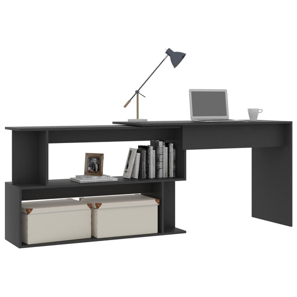 Eckschreibtisch Grau 200 cm