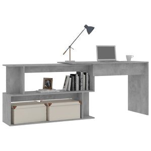 Eckschreibtisch Betongrau 200 cm