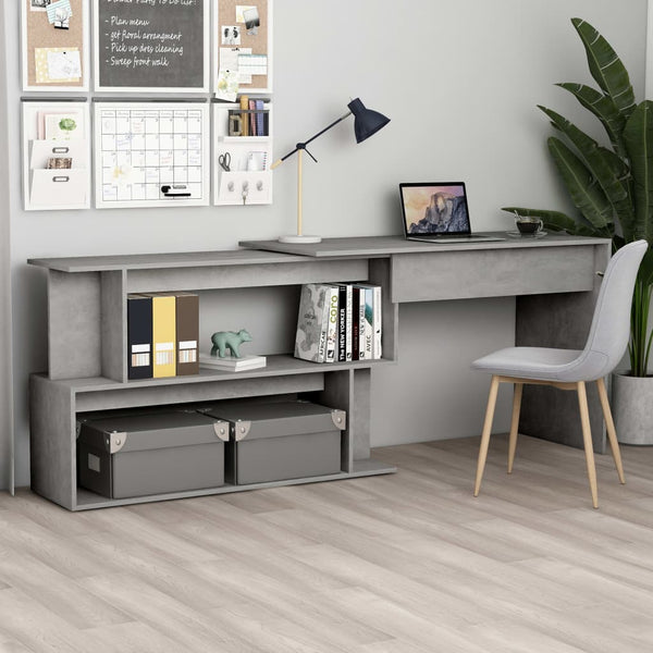 Eckschreibtisch Betongrau 200 cm