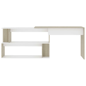 Eckschreibtisch Weiß Sonoma-Eiche 200 cm