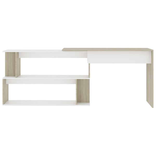 Eckschreibtisch Weiß Sonoma-Eiche 200 cm