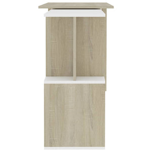 Eckschreibtisch Weiß Sonoma-Eiche 200 cm
