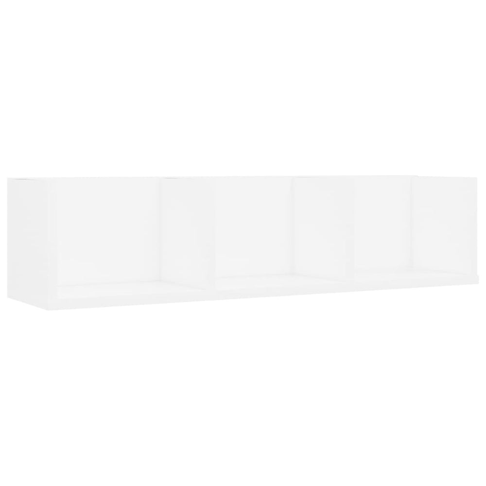 vidaXL Étagère murale pour CD Blanc 75x18x18 cm Bois d'ingénierie