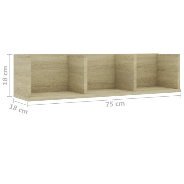 CD Wandregal Sonoma Eiche 75 cm