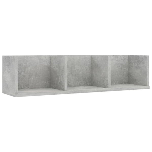 CD-Wandregal Betongrau 75x18x18 cm