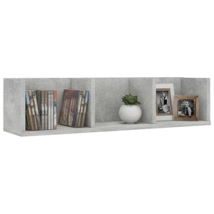 CD-Wandregal Betongrau 75x18x18 cm