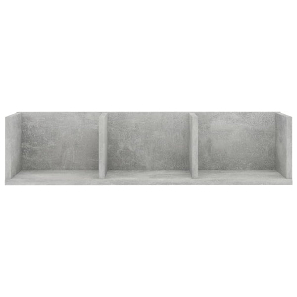 CD-Wandregal Betongrau 75x18x18 cm