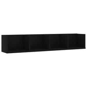 Schwarzes CD-Wandregal, 100 cm