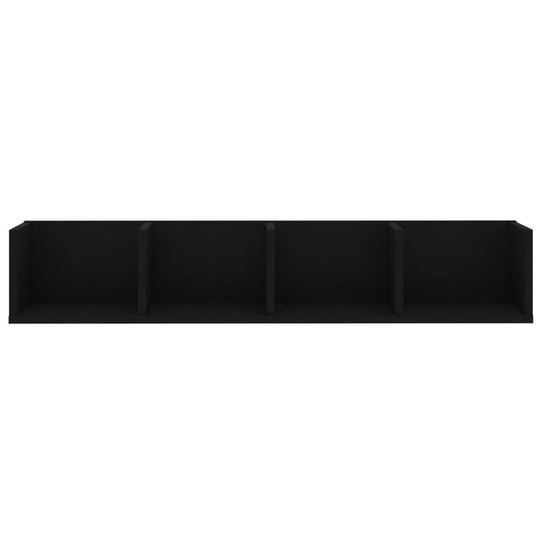 Schwarzes CD-Wandregal, 100 cm