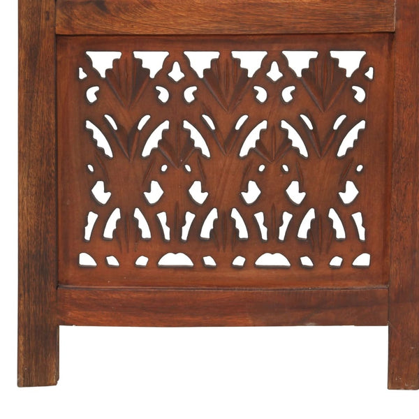 3-tlg. Raumteiler Handgeschnitzt 120×165 cm Mango Massivholz