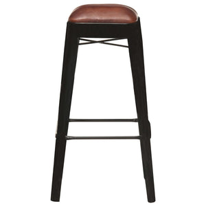 Barhocker 4 Stk. Schwarz Echtleder