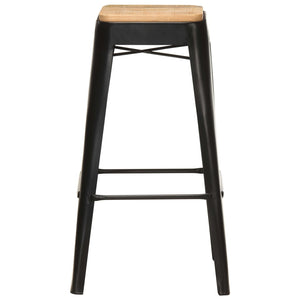 Barhocker 4 Stk. Schwarz Mango Massivholz