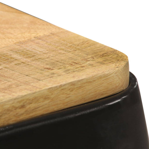 Barhocker 4 Stk. Schwarz Mango Massivholz