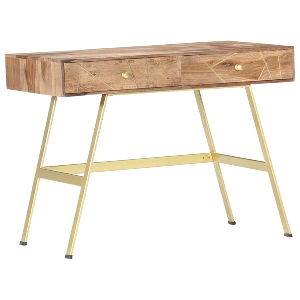 vidaXL Bureau avec tiroirs 100x55x75 cm Bois d'acacia massif