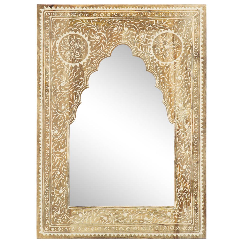vidaXL Miroir peint à la main 40 x 55 cm Bois de manguier massif