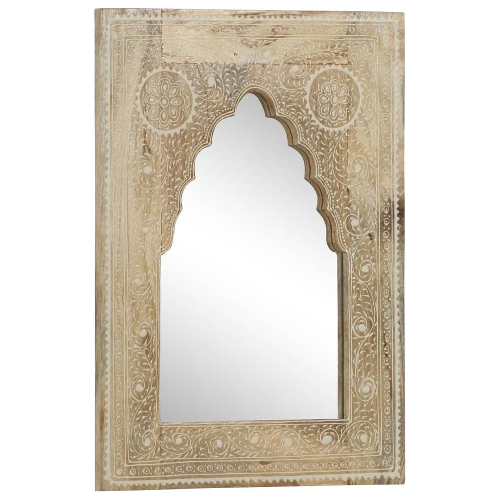 vidaXL Miroir peint à la main 40 x 55 cm Bois de manguier massif