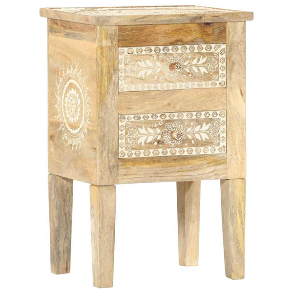 Nachttisch Handbemalt 40×30×60 cm Mango Massivholz