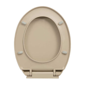Toilettensitz mit Absenkautomatik Quick-Release Beige Oval