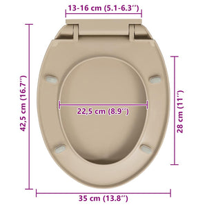Toilettensitz mit Absenkautomatik Quick-Release Beige Oval