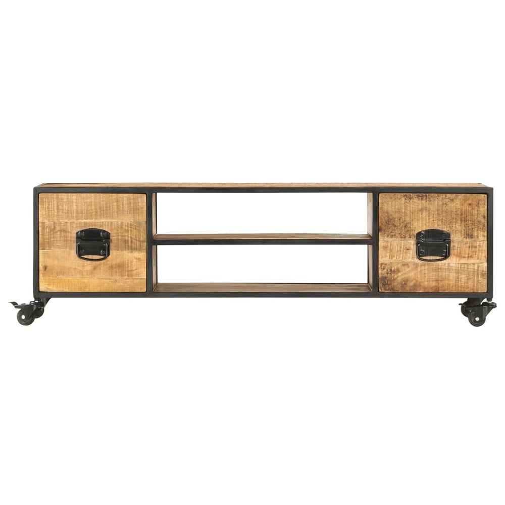 Meuble TV vidaXL 130x30x39 cm Bois de manguier massif