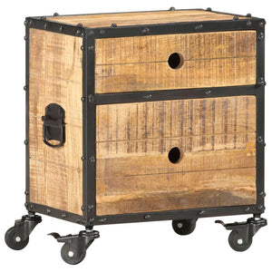 Nachttisch 40x30x50 cm Raues Mangoholz