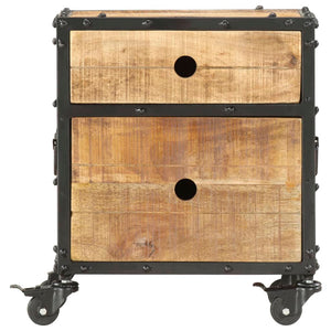 Nachttisch 40x30x50 cm Raues Mangoholz