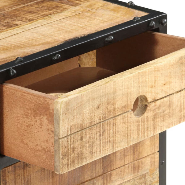 Nachttisch 40x30x50 cm Raues Mangoholz