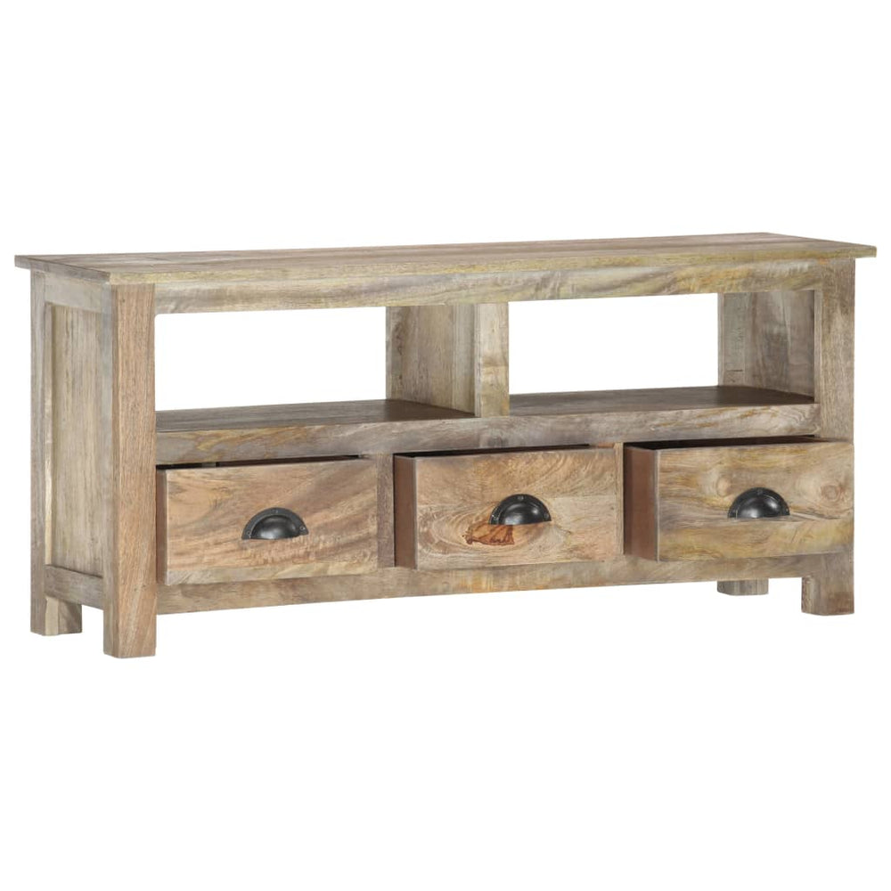 vidaXL Meuble TV 110x30x50 cm bois de manguier massif
