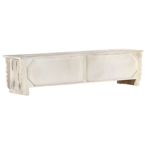 TV-Schrank Weiß 140x30x35 cm Massivholz Mango