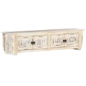 TV-Schrank Weiß 140x30x35 cm Massivholz Mango
