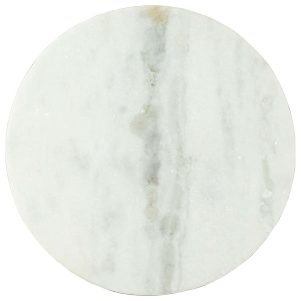 vidaXL Table basse blanc et noir Ø50 cm Marbre véritable